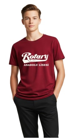 Seyhan Rotary Anadolu Lisesi okul tişört bordo