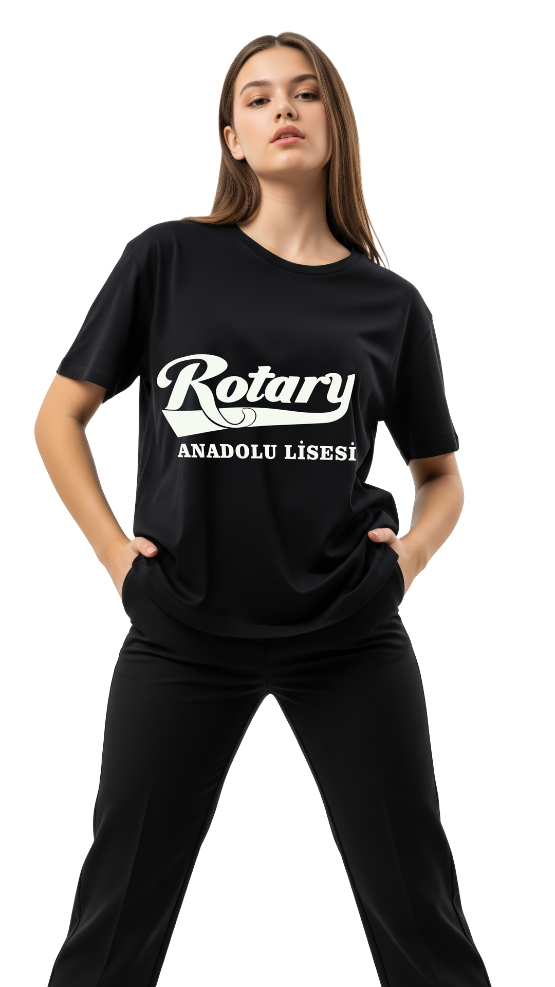 Seyhan Rotary Anadolu Lisesi okul tişört siyah