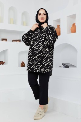 Desenli koton gömlek