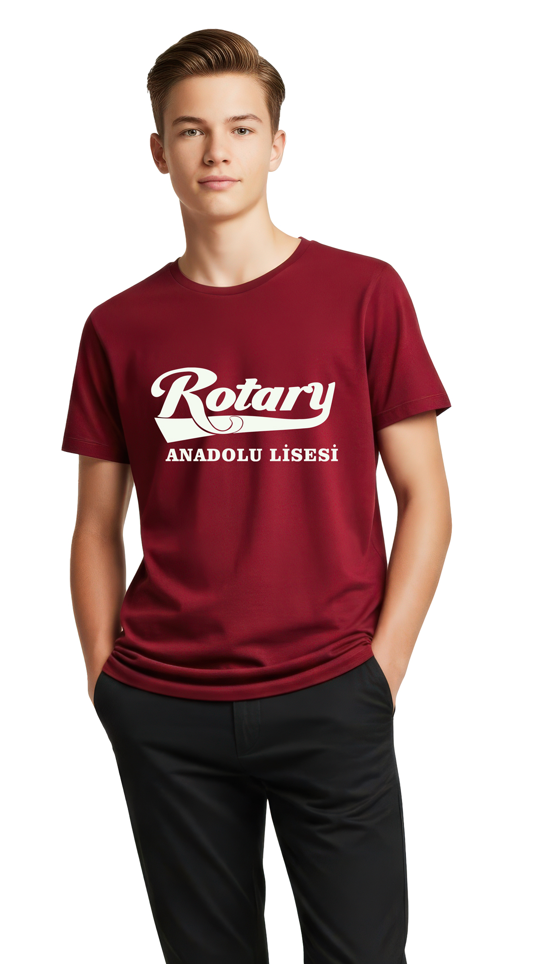 Seyhan Rotary Lisesi Bordo Okul Tişörtü